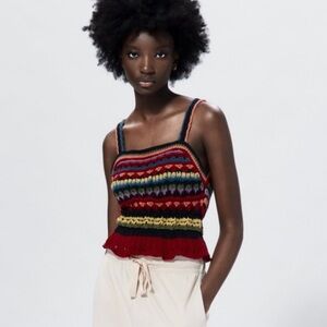 Zara Colorful Knit Crop Top